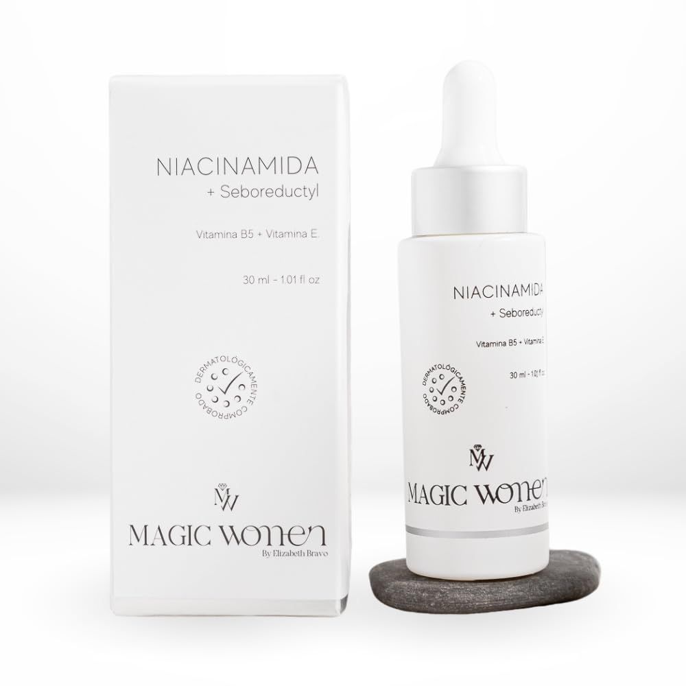 Magic Women by Elizabeth Bravo Niacinamide Face Serum 5 - Pore Minimizer with Vitamin B5 &amp; E - Oil Control &amp; Brightening Treatment for Smoother Skin - 1 Fl Oz