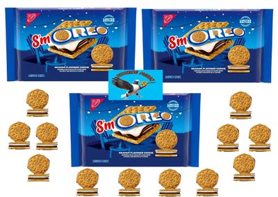 S&#39;mOREO Graham Flavored Smores Oreo Sandwich Cookies 32.04oz Limited Edition - Includes PITCHING PIGEON Brand Magnet