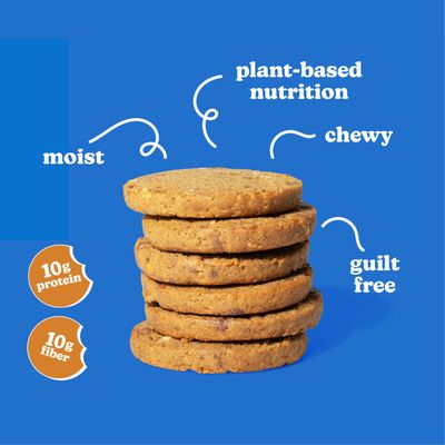 Love Chew Peanut Butter Chip 10 Count Cookies - GF, Vegan, Paleo, Non GMO - Individually Wrapped, 2oz Soft Baked Cookies, Made from High Protein Chickpeas & Upcycled Oat Flour