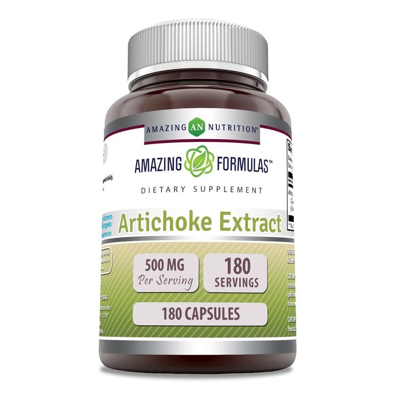Amazing Formulas Artichoke Extract Supplement Cynara Scolymus Leaf Capsules 500 Mg Capsules Non-GMO Gluten Free Made in USA 180, Count