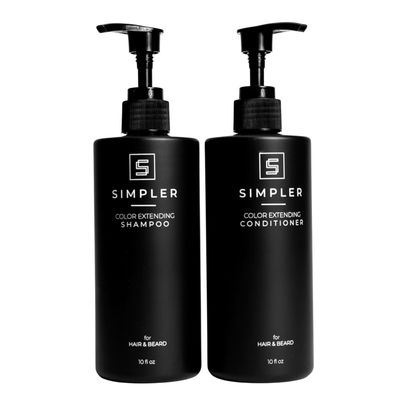 Simpler Color Protecting Shampoo And Conditioner for Men Orange Clove Scented - Dye &amp; Sulfate Free Shampoo for Color Treated Hair &amp; Beard - Hair Cleanser wCoconut Oil, Almond Oil &amp; More