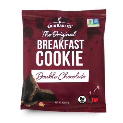 Erin Baker&#39;s Breakfast Cookies, Double Chocolate, Whole Grain, Non-GMO, 3 Ounce Pack of 12