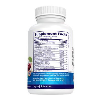 Vitality Span Uric Acid Cleanse with Turmeric, Tart Cherry, Chanca Piedra, Celery Seed, Milk Thistle, Bromelain, for Men and Women, 60 Vegetarian Capsules, Made in USA