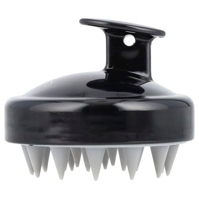 GIOVANNI Scalp Massager &amp; Shampoo Brush - Shampoo Massager Brush Scrubber, Head Scrubber for Washing, for All Hair Types - Black Handle, Silicone Teeth