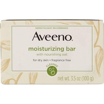 Aveeno Moisturizing Bar with Natural Colloidal Oatmeal for Dry Skin, Fragrance Free, 3.5 Oz 2 Pack