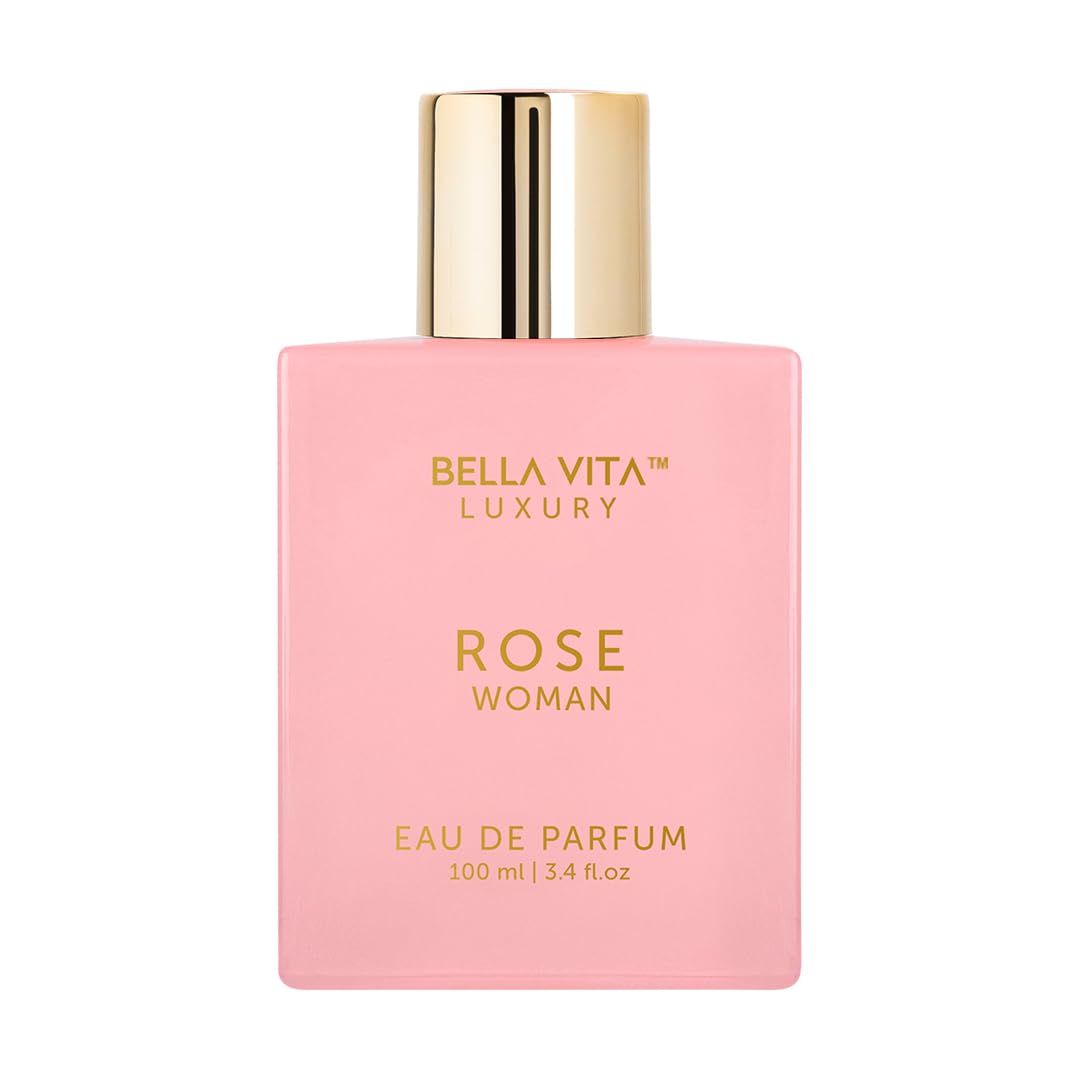 Bella Vita Luxury Rose Women&#39;s Eau De Parfum 3.4 fl. oz. Floral, Oriental &amp; sweet Perfume for Women Notes: Amber Vanilla, Black Currant, Rose, Jasmine Vegan &amp; Cruelty-Free