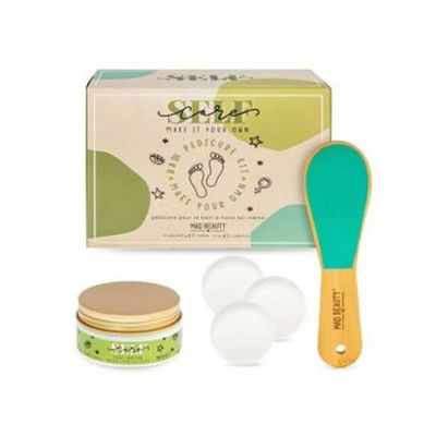 MAD Beauty Make it your Own Pedicure Set Make It Your Own Pedicure Set, Self-Care SIY Kit, 3 Refreshing Ginger Pear Foot, Wooden Foot File, &amp; Moisturizing Foot Butter