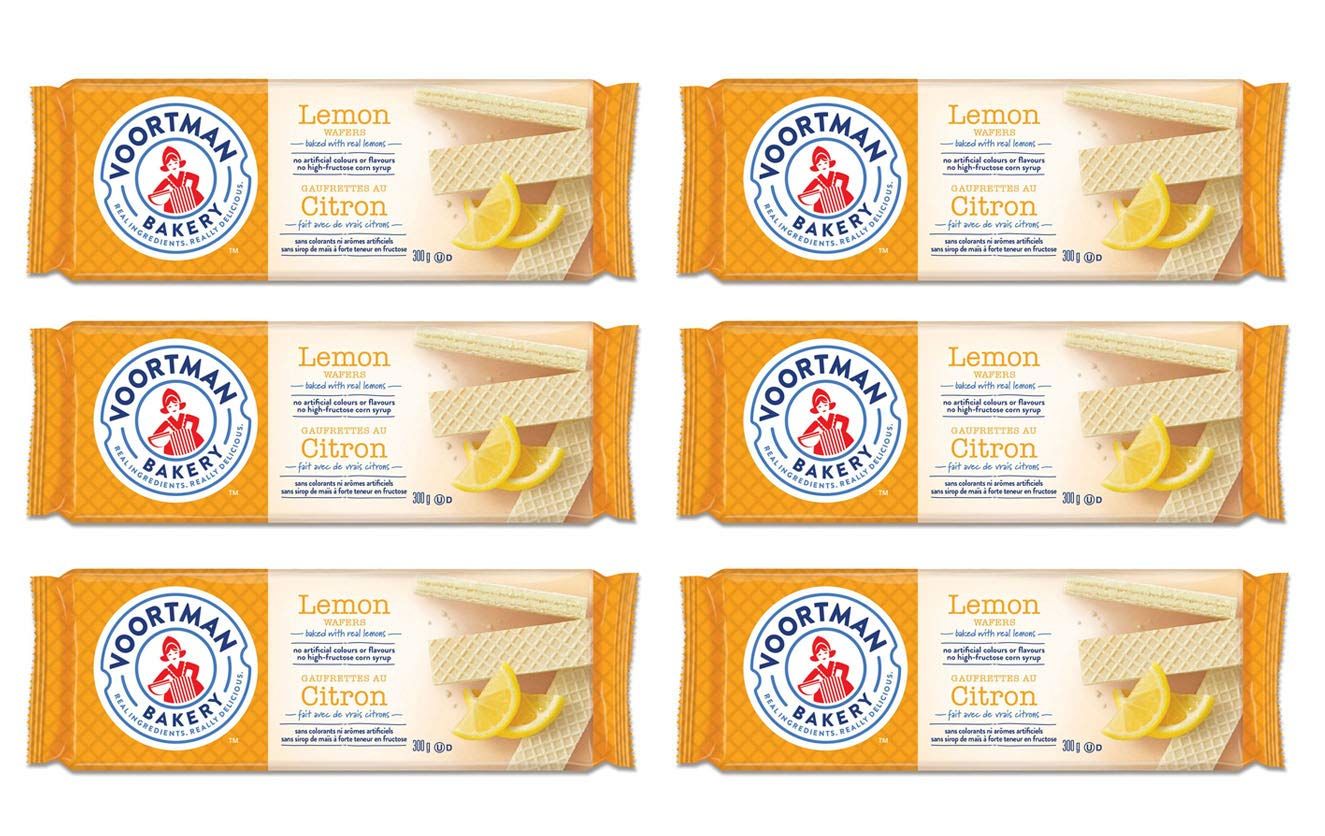 Voortman Lemon Wafers Cookies, 30010.6oz, 6-Pack Imported from Canada