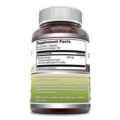 Amazing Formulas Artichoke Extract Supplement Cynara Scolymus Leaf Capsules 500 Mg Capsules Non-GMO Gluten Free Made in USA 180, Count
