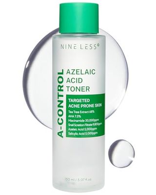 Azelaic Acid Toner - Korean Mild Exfoliating Skin Prep for Acne-Prone Skin - Salicylic Acid for Pores - Calming, Refreshing, Purifying, 5.07 fl.oz.