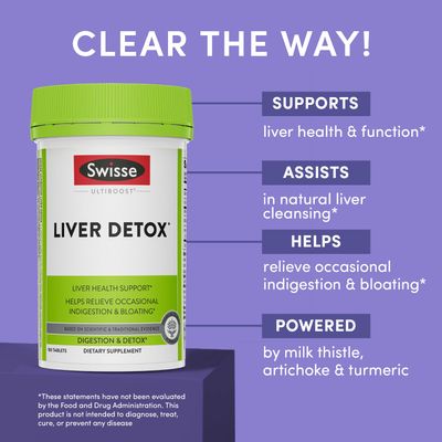 Swisse Milk Thistle Liver Cleanse Detox & Repair Liver Detox & Liver Support Milk Thistle Turmeric Artichoke Extract Dose for Your Liver 180 Liver Pills