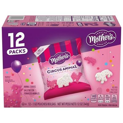 Mother&#39;s Cookies, Circus Animal, Caddy, 12 Ct. Pack of 4