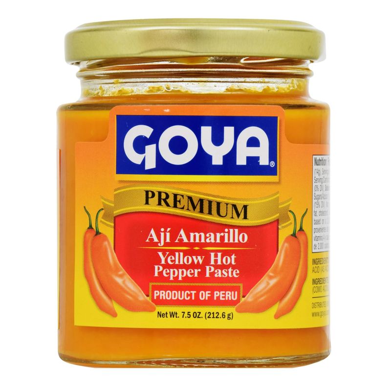 Aji Amarillo Paste by Goya, Yellow Hot Pepper Paste for Latin Cooking, Peruvian Chili Paste for Sauces, Marinades &amp; Stews, Pasta de Aji, 7.5 oz Jar