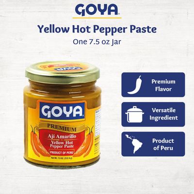 Aji Amarillo Paste by Goya, Yellow Hot Pepper Paste for Latin Cooking, Peruvian Chili Paste for Sauces, Marinades & Stews, Pasta de Aji, 7.5 oz Jar