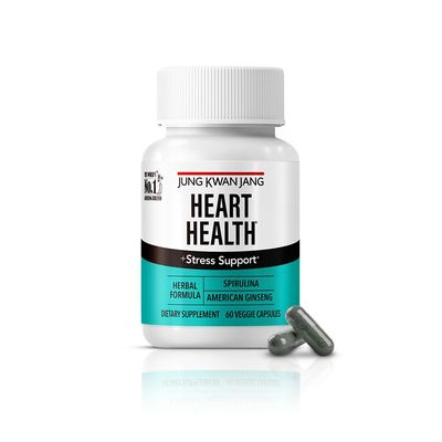 JungKwanJang Heart Health with Spirulina 1,000mg and American Ginseng 143mg - Supports Immune System, Heart, Energy, 60 Herbal Capsules for Men and Women