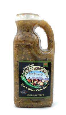 Ol&#39; Gringo Chile Company Premium Hatch Green Chile Sauce Hot 35 Ounce Bottle