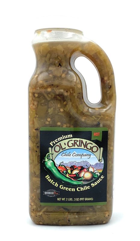 Ol&#39; Gringo Chile Company Premium Hatch Green Chile Sauce Hot 35 Ounce Bottle