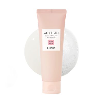 HEIMISH All Clean Gentle Exfoliating Gel Cleanser - Mild Exfoliating, Deep Cleansing, Pore Minimizing, Hydrating Face Cleanser for Sensitive skin with AHA BHA, Niacinamide, pH 5.5, 4.3fl.oz130ml