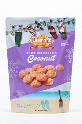 Diamond Bakery Hawaiian Cookies Holiday Edition, 13 oz Bag, Made in Hawaii Coconut
