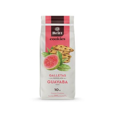 Britt Guava Cookies - Costa Rican Guava Jam-Filled Biscuits - Tropical Flavor, Gourmet Snack or Gift, Authentic Taste, Individually Wrapped, Soft and Crunchy Texture - 7 oz per Pack 2 Pack