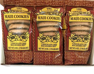 The Original Maui Hawaii CookKwees Cookies Chocolate Chip Macadamia Nut 3pk.