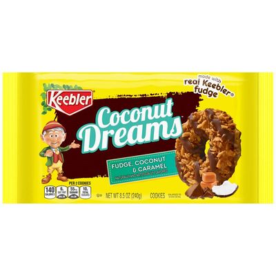 Keebler Coconut Dreams Cookies, Caramel and Coconut, 8.5 Ounce Tray, Pack of 4