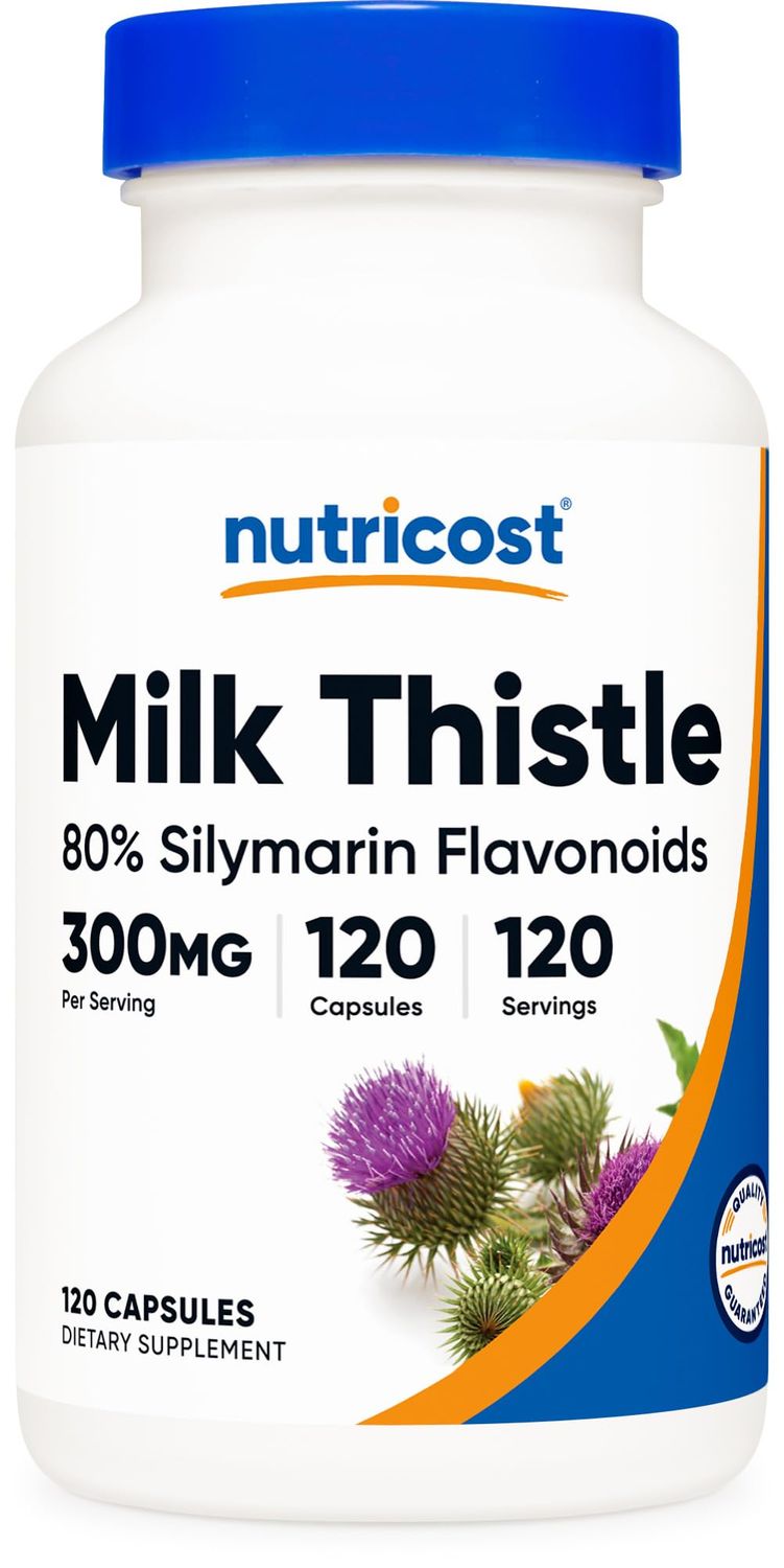 Nutricost Milk Thistle Capsules 300mg, 120 Capsules 80 Silymarin - Gluten-Free &amp; Non-GMO