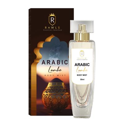 RAWLS Arabic Lamhe Body Mist - Unisex Daily Fragrance with Jasmine, Vanilla &amp; Ginger - Light, Long-Lasting Scent - Paraben-Free - 50ml