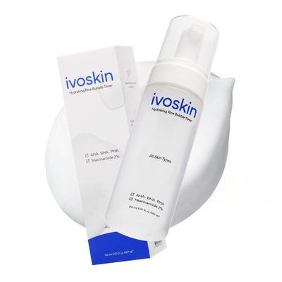 IVOSKIN Rice Milky Bubble Toner - Hydrating, Glowing Skin - Sensitive Skin - Niacinamide &amp; Rice Extract 5.07fl.oz 150ml