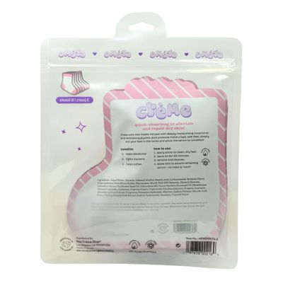 The Creme Shop Boba Bears Beary Merry Dry Skin Repair Foot Mask With Coconut Oil and Glycolic Acid for Dry Feet - Strawberry Peach 3 pc