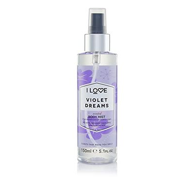 I LOVE Violet Dreams Scented Body Mist - Body Mist Fragrance - Long Lasting Body Spray with Natural Fruit Extracts - Bergamot and Rose - 5.1 oz
