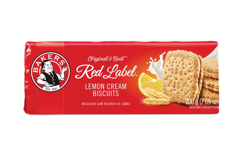 Bakers Red Label Lemon Creams Biscuits 200g - Pack of 4