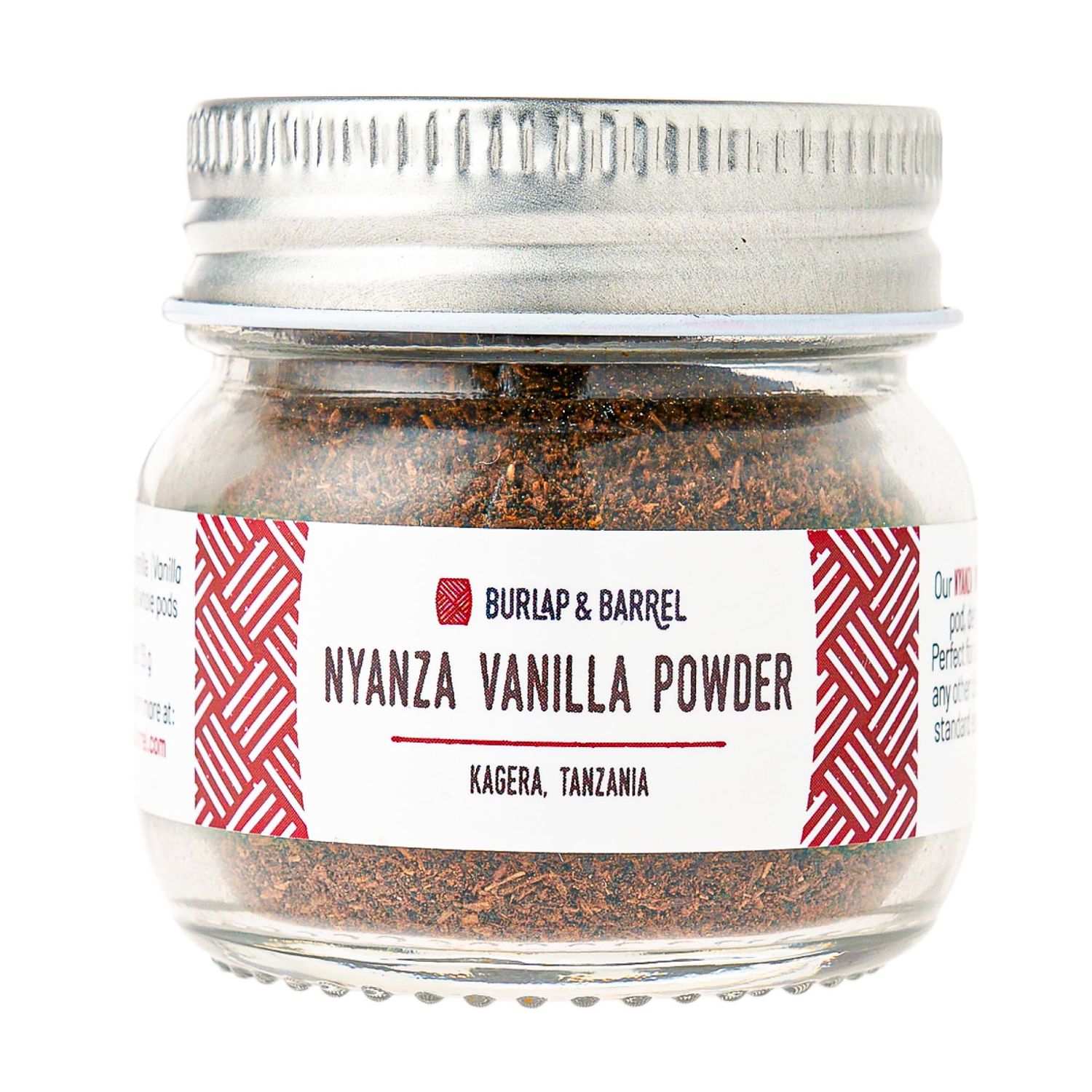 Burlap &amp; Barrel Nyanza Vanilla Powder - Sweet, Classic Vanilla Flavor with Date-Tannin Aroma - Suitable for Baking and Cooking - As Seen On Shark Tank - 0.9oz Glass Jar