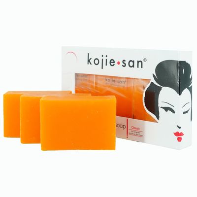 Kojie San Skin and Body Soap - Original Kojic Acid, Dark Spot Remover Soap Bar with Coconut &amp; Tea Tree Oil - 3 x 65g Bars
