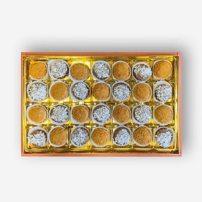 Zaitoune Mixed Lotus &amp; Bounty Royal Petit Fours - 12 oz Assorted Gourmet Chocolate Covered Cookie Selection Authentic Arabic Cookies in a Beautiful Gift Box Great Sharing Present