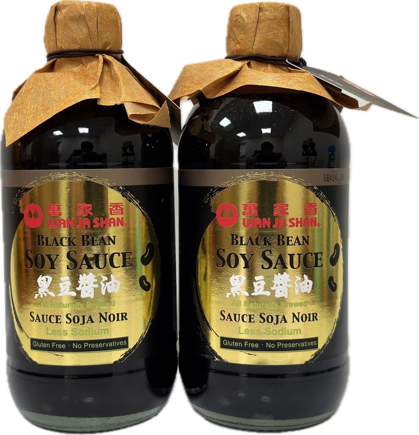 Wan Ja Shan Black Bean Soy Sauce Made with Premium Black Beans, All Naturally Brewed, Less Sodium, Gluten Free, No Preservatives, Great for All Kinds Cooking , Stir-fry, Dipping, Roasting, Marinati...