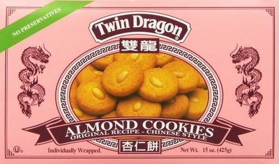 Twin Dragon Almond Cookies 15 Oz, Pack of 4