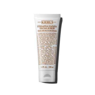 Kiehl&#39;s Pineapple Papaya Facial Scrub, Exfoliating Face Cleanser for All Skin Types, Removes Dead Skin for Softer &amp; Smoother Skin, with Luffa Cylindrica Fruit &amp; Apricot Seed Powder - 3.4 fl oz