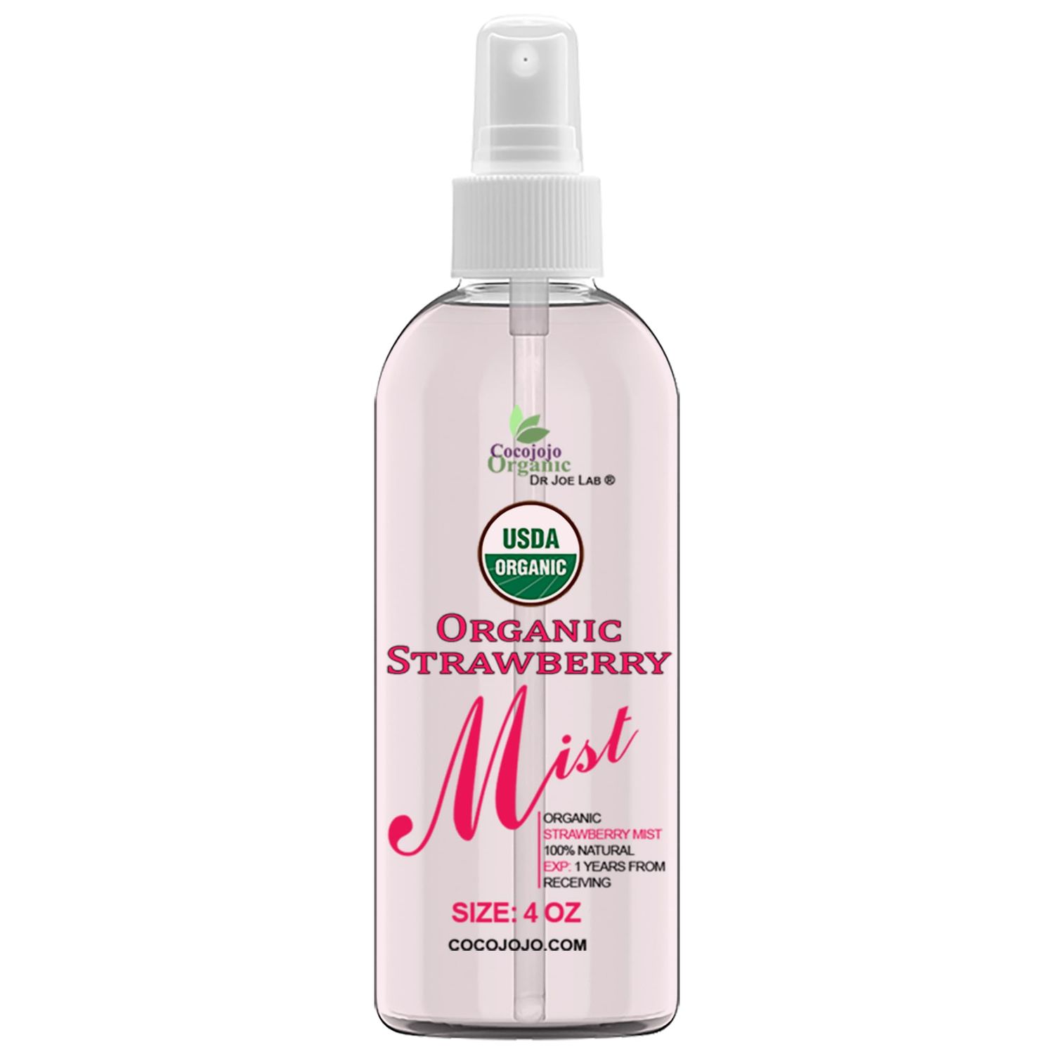 Organic Strawberry Mist For Skincare - USDA Certified Organic, Face Mist Spray, Moisturize Sensitive and Dry Skin - Pillow Mist for Relaxation - Soothing &amp; Relaxing -100 Pure Strawberry Essential Oil