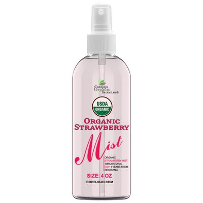 Organic Strawberry Mist For Skincare - USDA Certified Organic, Face Mist Spray, Moisturize Sensitive and Dry Skin - Pillow Mist for Relaxation - Soothing &amp; Relaxing -100 Pure Strawberry Essential Oil