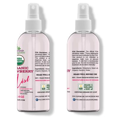 Organic Strawberry Mist For Skincare - USDA Certified Organic, Face Mist Spray, Moisturize Sensitive and Dry Skin - Pillow Mist for Relaxation - Soothing & Relaxing -100 Pure Strawberry Essential Oil