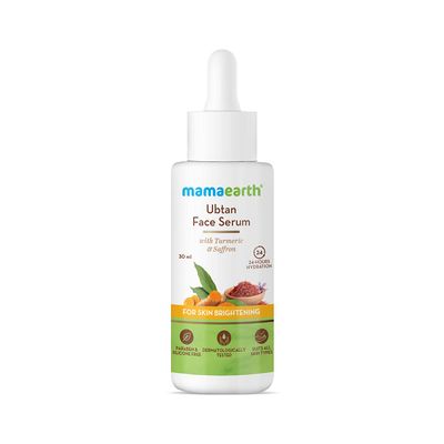 Mamaearth Ubtan Face Serum for Radiant Skin Helps Give Natural Glow &amp; Retain Moisture Balance Turmeric &amp; Saffron Infused Sun Damage Repair Solution 1.01 Fl Oz30ml