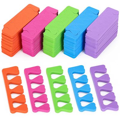 80pcs Sponge Toe Separators Pedicure Set for Nail Polish- Premium Nail Art Painting and Polishing Tool Kit, 5 Funy Color