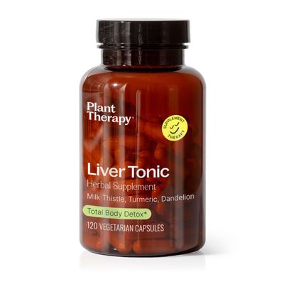 Plant Therapy Liver Tonic Herbal Supplement Capsules, Supports Liver Function, Detoxifying for Optimal Health, Naturally Boosts Energy Levels, 120 Vegetarian Capsules 4 month supply, Made in the USA