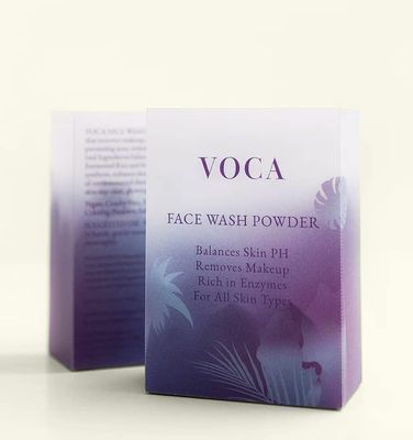 VOCA Face Wash Powder - Enzyme Powder Cleanser for Removing Makeup, Sunscreen, Oil - Gentle Exfoliating Scrub for Brightening Skin, Acne &amp; Blemish Control - Travel Size Facial Exfoliant - 32 Capsules