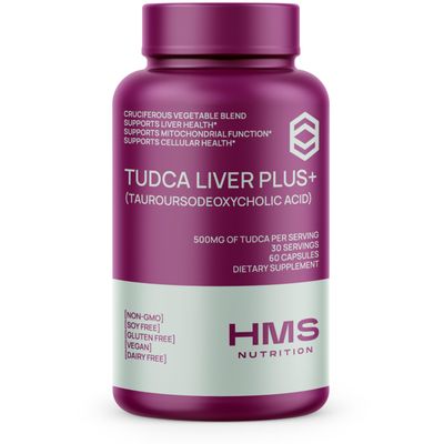 HMS Nutrition TUDCA Liver Plus, Supports Liver Cleanse Detox &amp; Repair, Supplement with Milk Thistle Seed Extract, Vitamin B12, Folate, &amp; Cruciferous Vegetable Complex, 60 Capsules
