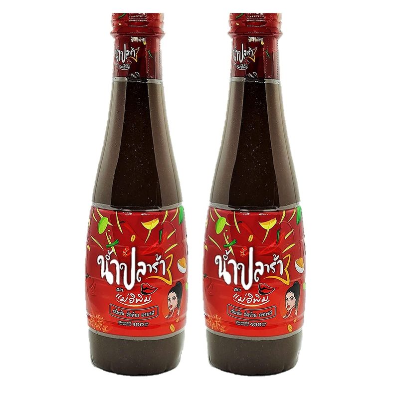 E Pim Thai Fermented Fish Sauce Pimrypie Mea E-Pim Plara Nam Pla Ra Papaya Salad Dressing 400ml, 2