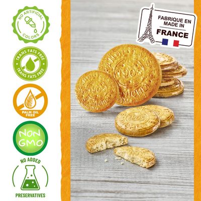 St Michel Grandes Galettes Butter Cookies Biscuits with Sea Salt 5.29oz, Pack of 6, Made in France, Non-GMO Pure Butter Cookies