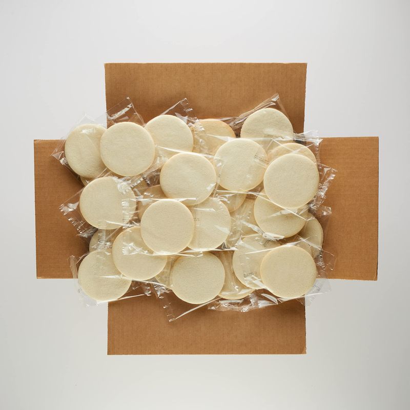 50-Pack Nut-Free Uniced Round Shaped Smiley Cookie Sugar Cookies