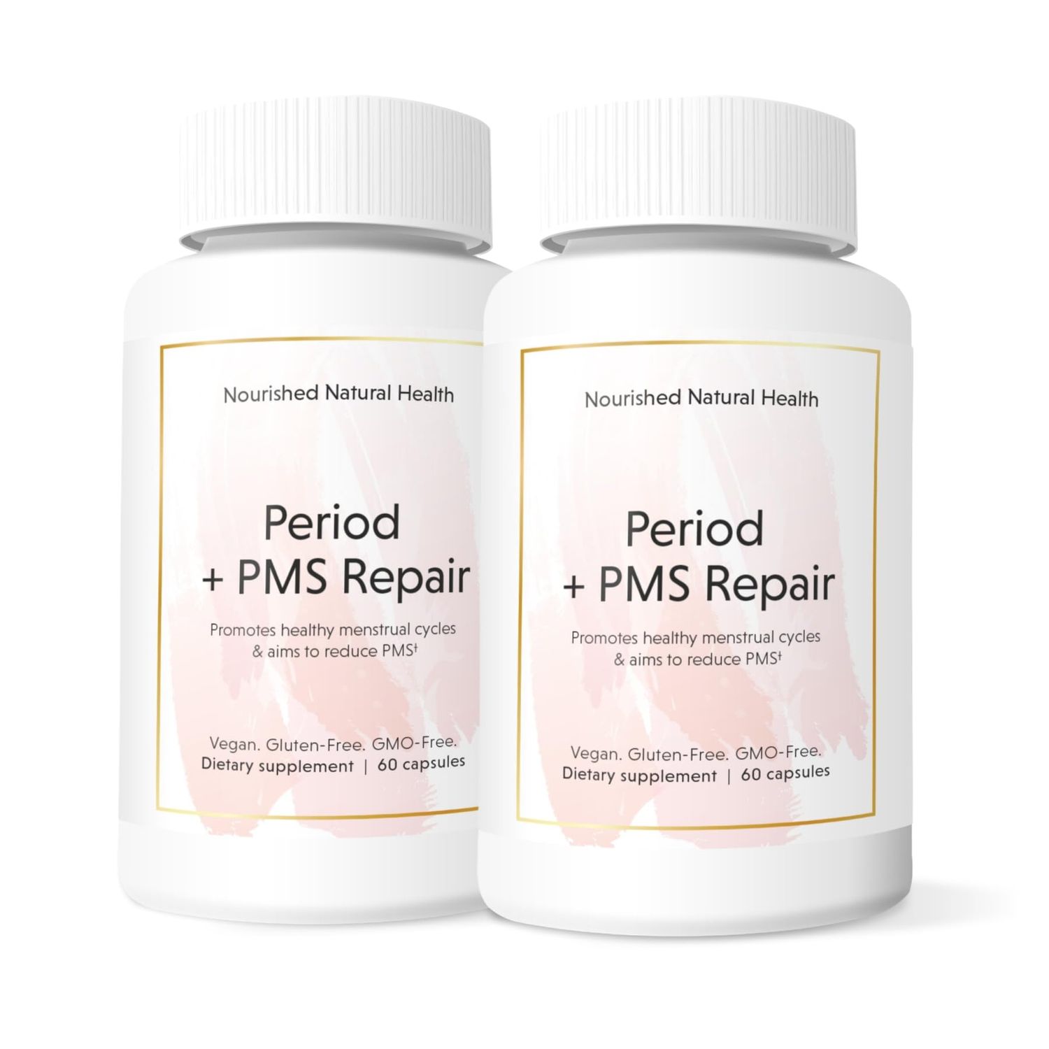 Nourished Period PMS Repair - Menstrual Cycle Support Supplement for Women - Vegan Formula for Monthly Cycles, Cramping, Mood, Headaches - 120 Capsules